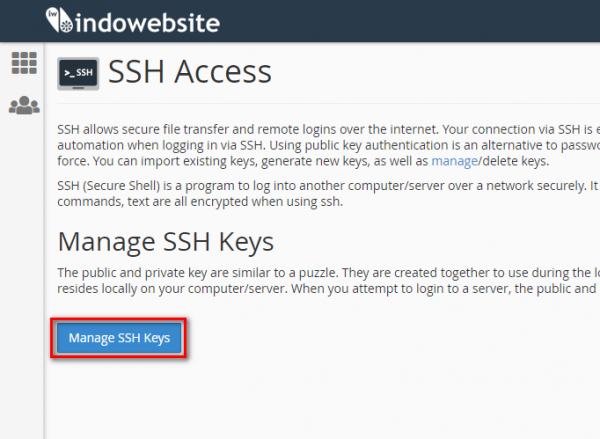 ssh akses cpanel