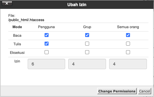 ubah izin file
